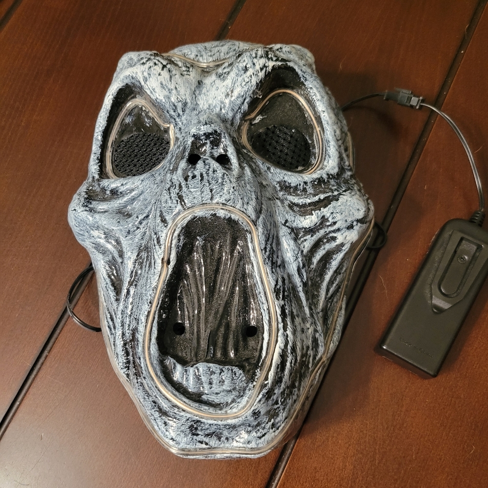 Light-Up EL Wire Wailing Spirit Half Mask